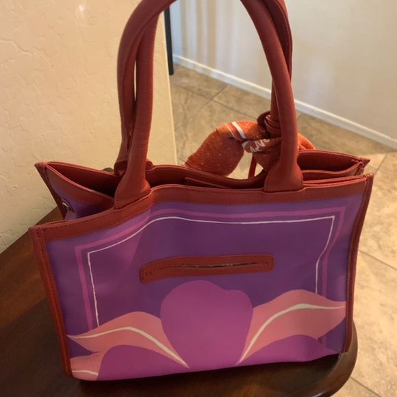 Brighton VERA TROPICS TOTE PINK & ORANGE * GENTLY USED* - Picture 4 of 5